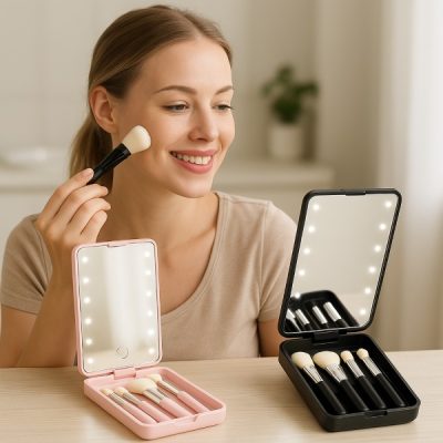 Комплект мини четки с LED огледало | GLOBRISTIC