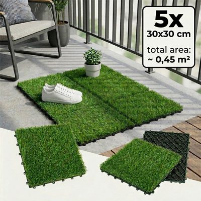 Изкуствени тревни плочки за декорация (5бр) | GRASSTILE